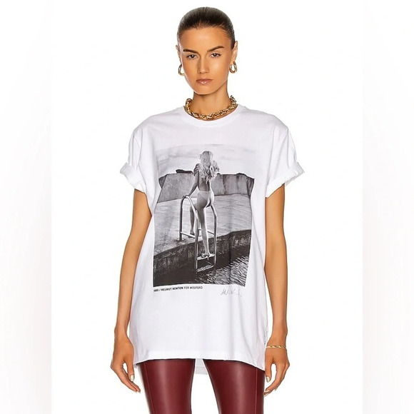 Wolford White Graphic Short Sleeve Tee - Picture 1 of 15